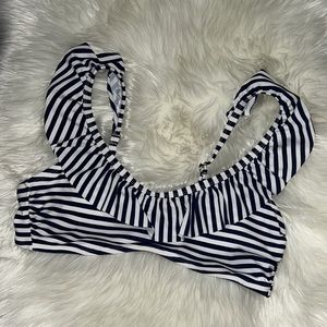 Vineyard Vines for Target Navy/White Striped Ruffle Bikini Top